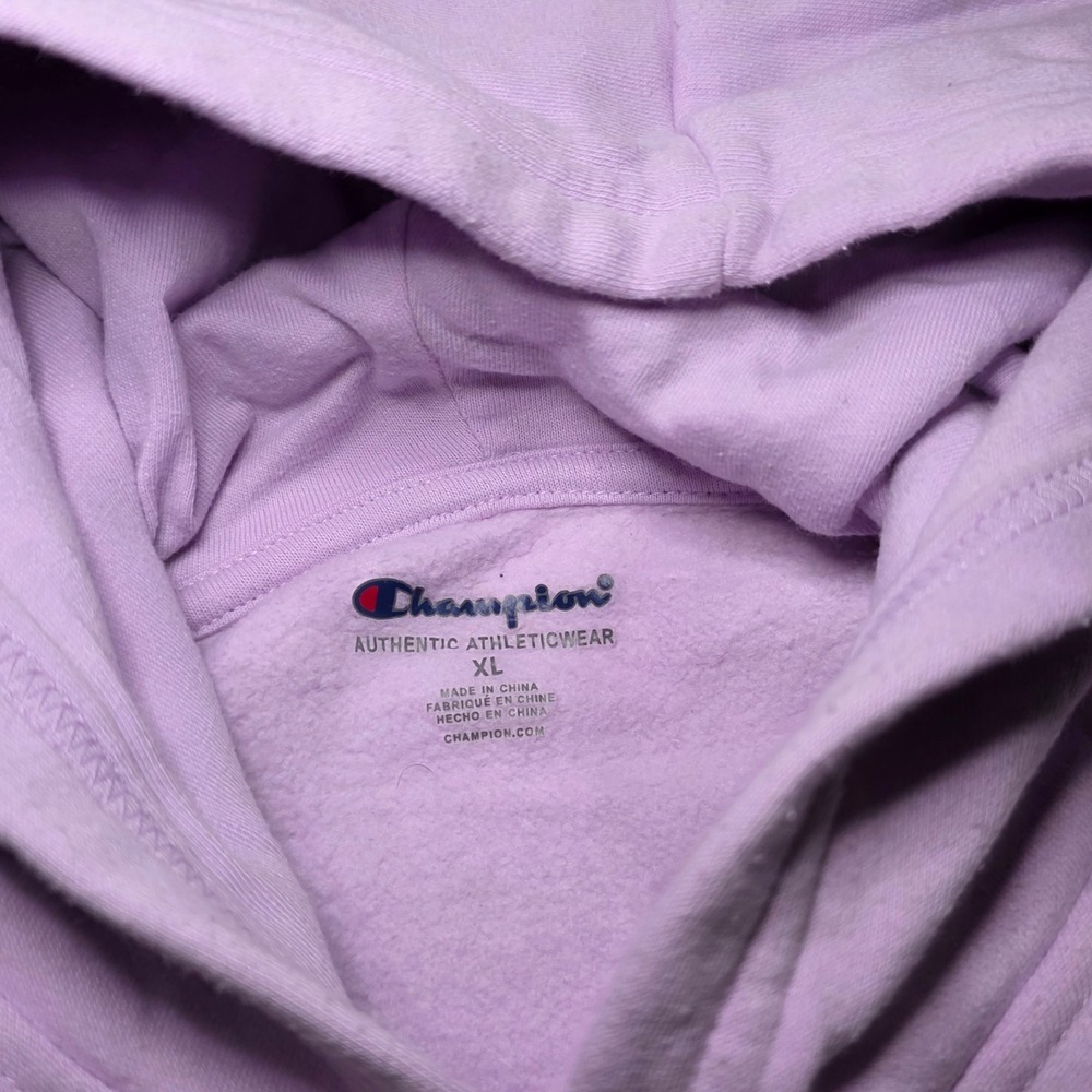 Girls Purple Champion Hoodie With Purple Logo Size XL - Picture 2 of 3